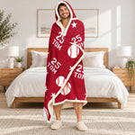 Custom Baseball Name & Number Gifts - Personalized Wearable Blanket Hoodie - One Passion