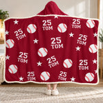 Custom Baseball Name & Number Gifts - Personalized Wearable Blanket Hoodie - One Passion