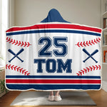 Custom Baseball Number Name Gifts - Personalized Wearable Blanket Hoodie - Dream Bigger