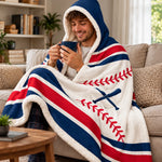 Custom Baseball Number Name Gifts - Personalized Wearable Blanket Hoodie - Dream Bigger