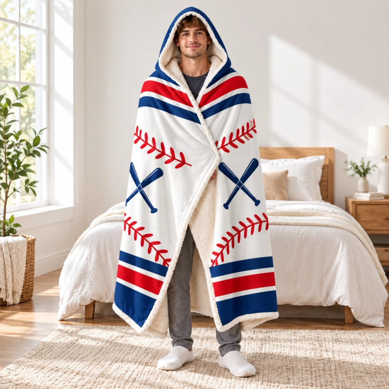 Custom Baseball Number Name Gifts - Personalized Wearable Blanket Hoodie - Dream Bigger