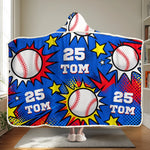 Custom Baseball Number Name Gifts - Personalized Wearable Blanket Hoodie - Swing Big