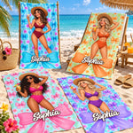 Custom Summer Girl Beach Towels Gifts for Women - Personalized Beach Towel - Beach Mode