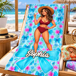 Custom Summer Girl Beach Towels Gifts for Women - Personalized Beach Towel - Beach Mode