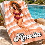 Custom Summer Girl Beach Gifts - Personalized Beach Towel - Sunny Days