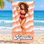 Custom Summer Girl Beach Gifts - Personalized Beach Towel - Sunny Days