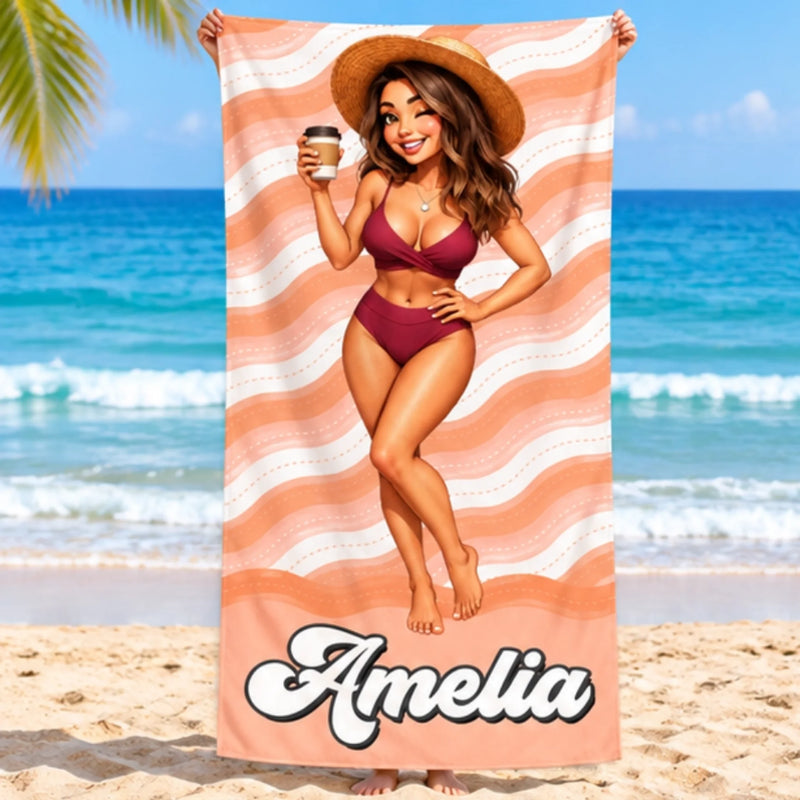 Custom Summer Girl Beach Gifts - Personalized Beach Towel - Sunny Days