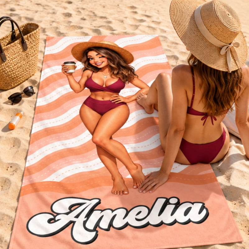 Custom Summer Girl Beach Gifts - Personalized Beach Towel - Sunny Days