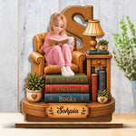Custom Just A Girl Who Loves Books Gifts - Personalized 2-Layered Wooden Plaque With Flat Stand- Lost In A Good Book
