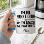 Custom Middle Child Gifts - Personalized 3D Inflated Effect Printed Accent Mug - Officially The Fun One