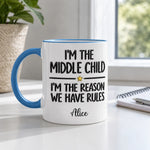 Custom Middle Child Gifts - Personalized 3D Inflated Effect Printed Accent Mug - Officially The Fun One
