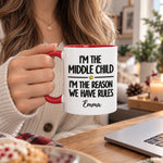Custom Middle Child Gifts - Personalized 3D Inflated Effect Printed Accent Mug - Officially The Fun One
