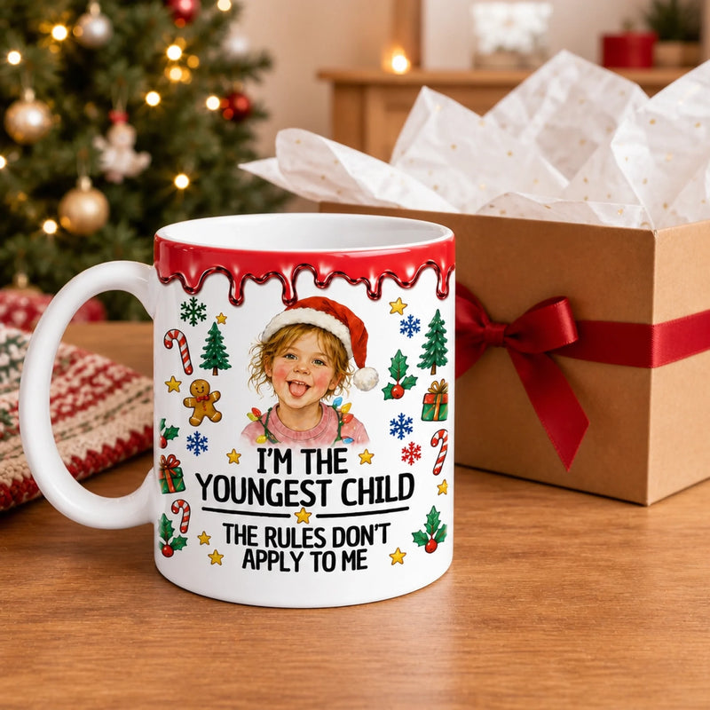 Custom I’m The Youngest Child Christmas Gifts - Personalized Photo Mug - Kind Of A Big Deal