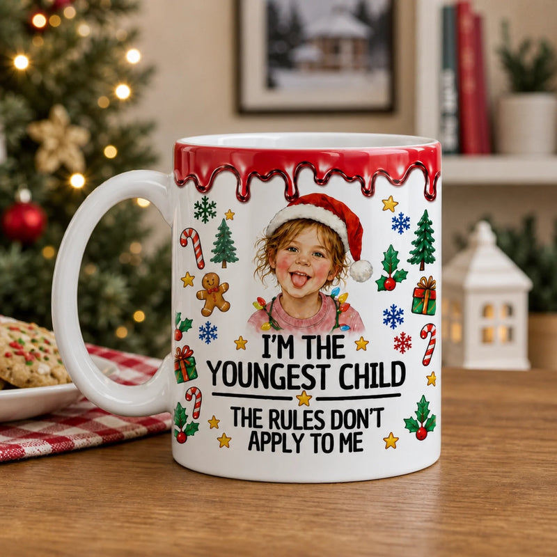 Custom I’m The Youngest Child Christmas Gifts - Personalized Photo Mug - Kind Of A Big Deal