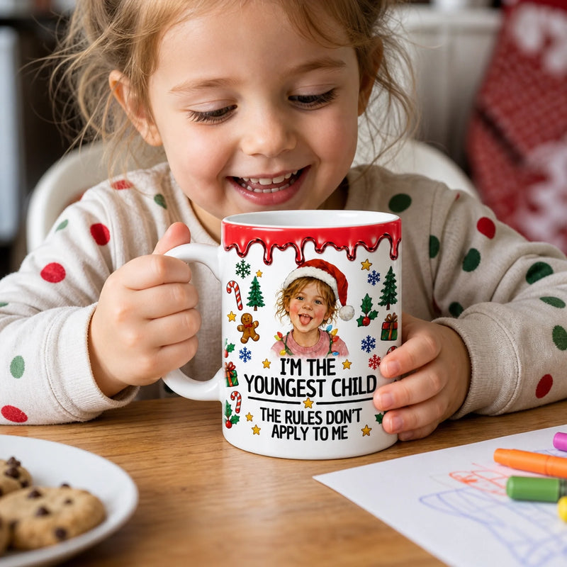 Custom I’m The Youngest Child Christmas Gifts - Personalized Photo Mug - Kind Of A Big Deal