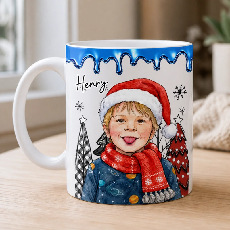 Personalized 3D Inflated Effect Printed Mug – Gift for Family, Kids, Brothers & Sisters – Joy Lives Here