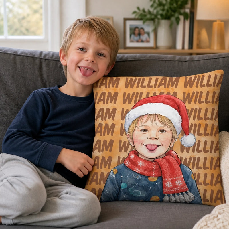 Personalized Photo Pillow - Christmas For Kids, Family – Home Is Where We Gather
