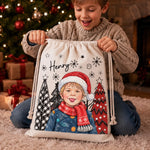 Personalized Drawstring Gift Bag - Christmas Gift For Kids, Family - A Little More Merry Together