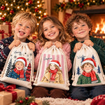 Personalized Drawstring Gift Bag - Christmas Gift For Kids, Family - A Little More Merry Together