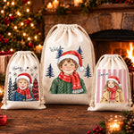 Personalized Drawstring Gift Bag - Christmas Gift For Kids, Family - A Little More Merry Together