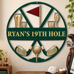 Custom Golf 19th Hole Gifts - Personalized Shaped Metal Sign - Chasing Birdies All Day