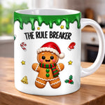 Custom The Rule Breaker Christmas Gifts - Personalized 3D Inflated Effect Printed Mug - The Fun One In The Family