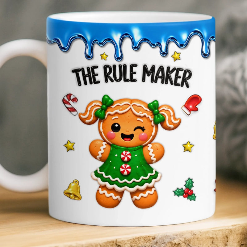 Custom The Rule Breaker Christmas Gifts - Personalized 3D Inflated Effect Printed Mug - The Fun One In The Family