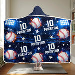 Custom Baseball Name Number Kids Gifts - Personalized Wearable Blanket Hoodie - Big Dream