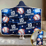 Custom Baseball Name Number Kids Gifts - Personalized Wearable Blanket Hoodie - Big Dream