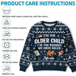 Custom I'm the Older Child Christmas Gifts for Kids - Personalized Christmas Sweater - I'm The One