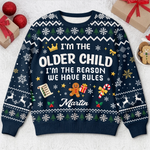 Custom I'm the Older Child Christmas Gifts for Kids - Personalized Christmas Sweater - I'm The One