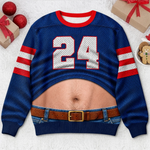 Custom American Football Bestie Gifts - Personalized Jersey-Style Sweatshirt - For My Belly