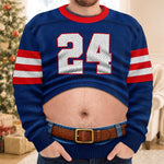 Custom American Football Bestie Gifts - Personalized Jersey-Style Sweatshirt - For My Belly