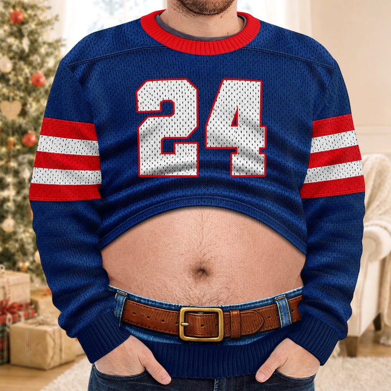 Custom American Football Bestie Gifts - Personalized Jersey-Style Sweatshirt - For My Belly