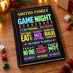 Custom Family Game Night Scorebook Family Gifts - Personalized Hardcover Journal - Keep Score Play Hard Win