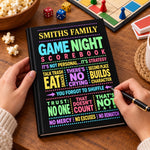 Custom Family Game Night Scorebook Family Gifts - Personalized Hardcover Journal - Keep Score Play Hard Win