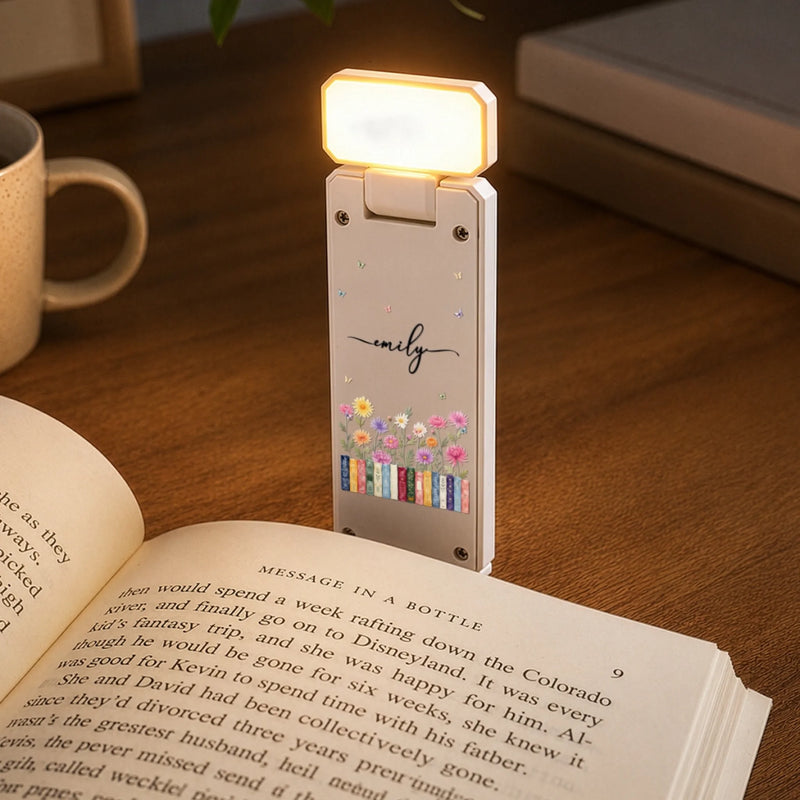 Custom Floral Book Lover Reading Gifts - Personalized Clip LED Reading Lamp – Every Chapter