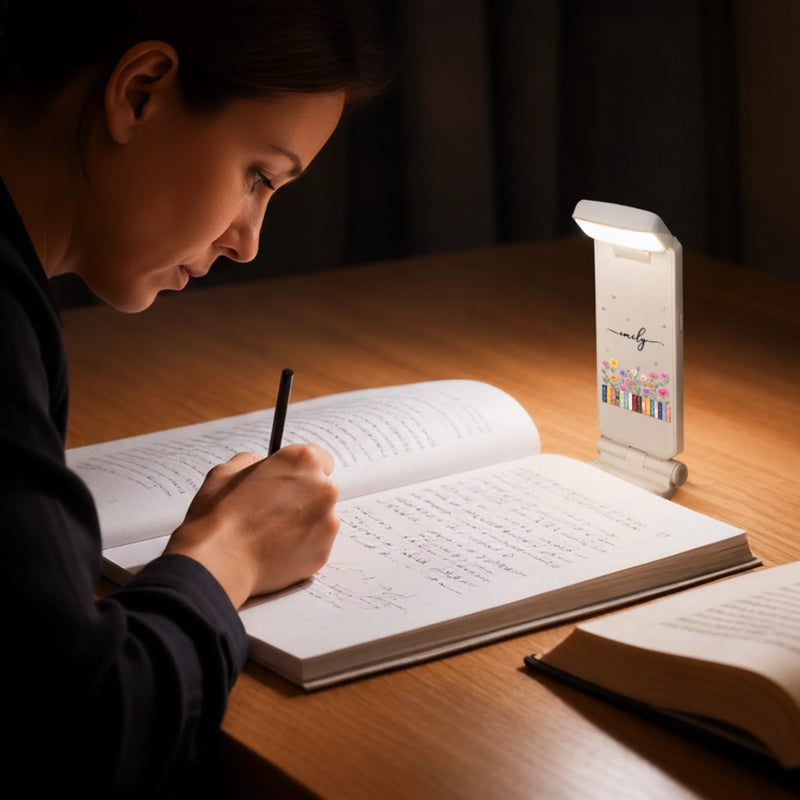 Custom Floral Book Lover Reading Gifts - Personalized Clip LED Reading Lamp – Every Chapter