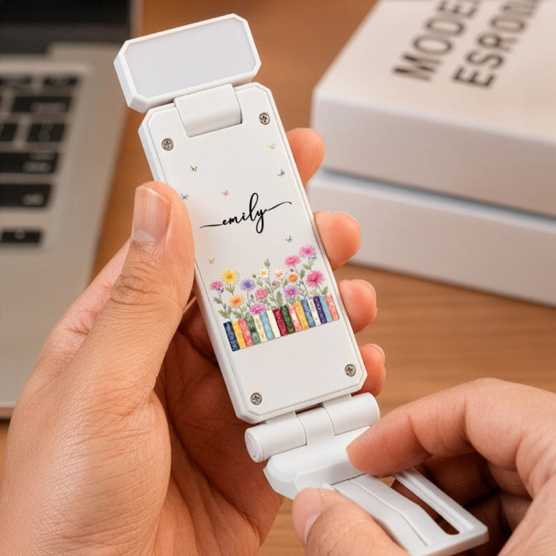 Custom Floral Book Lover Reading Gifts - Personalized Clip LED Reading Lamp – Every Chapter