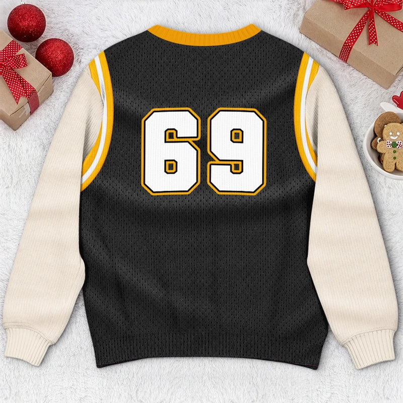 Custom Basketball Fan Gifts - Personalized Sports Jersey-Style Sweatshirt - Cheer Game Day