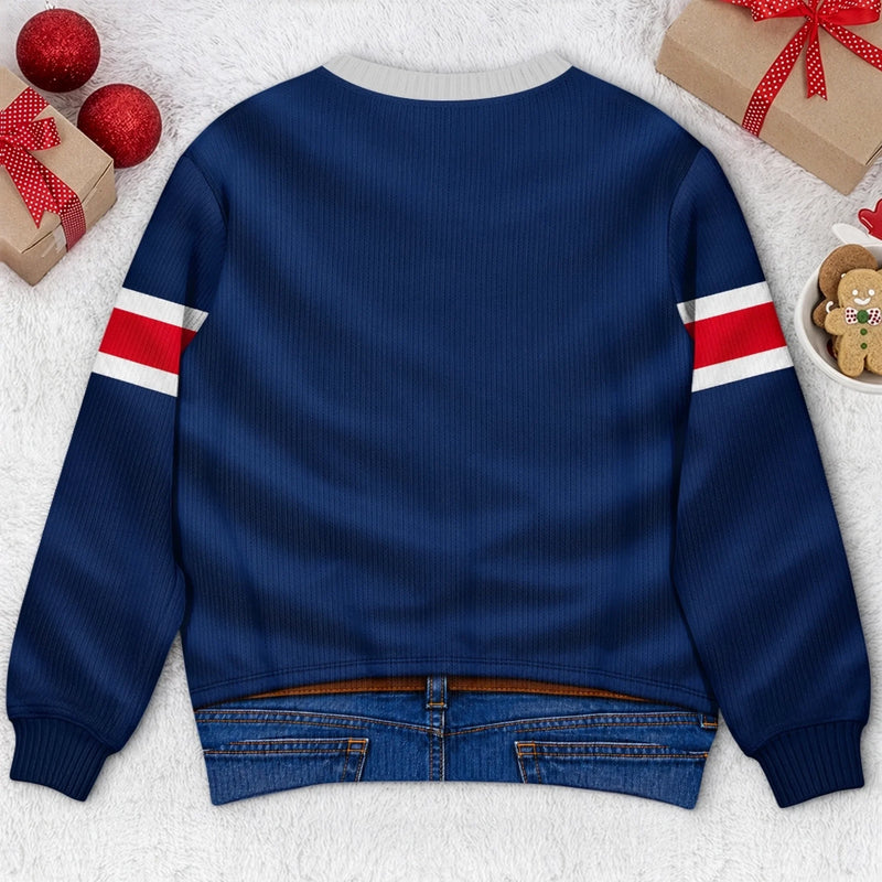 Custom Football Bestie Gifts - Personalized Sports Jersey-Style Sweatshirt - Merry Hits