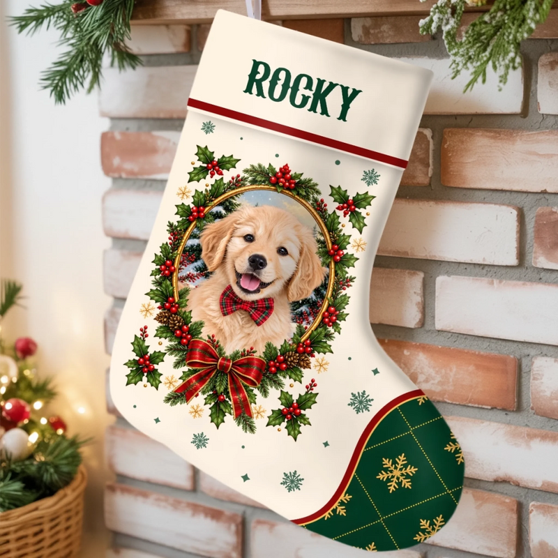 Custom Photo Pet Christmas Gifts - Personalized Christmas Stocking - Merry Christmas