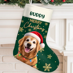 Custom Photo Merry Christmas Gifts for Dog Lovers - Personalized Christmas Stocking - Feliz Navidog