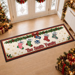 Custom Family Christmas Stocking Gifts - Personalized Christmas Runner Rug - Blessed Family