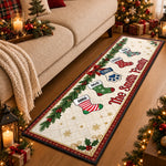 Custom Family Christmas Stocking Gifts - Personalized Christmas Runner Rug - Blessed Family