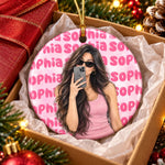 Custom Christmas Gifts - Personalized Ceramic Ornament - Simple, Special