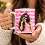 Custom Name Glam Portrait - Personalized Ceramic Mug - Your Vibe