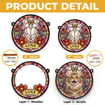 Custom Cat Stained Glass Suncatcher - Personalized Photo Hanging Window Ornament - Life Is Better With You