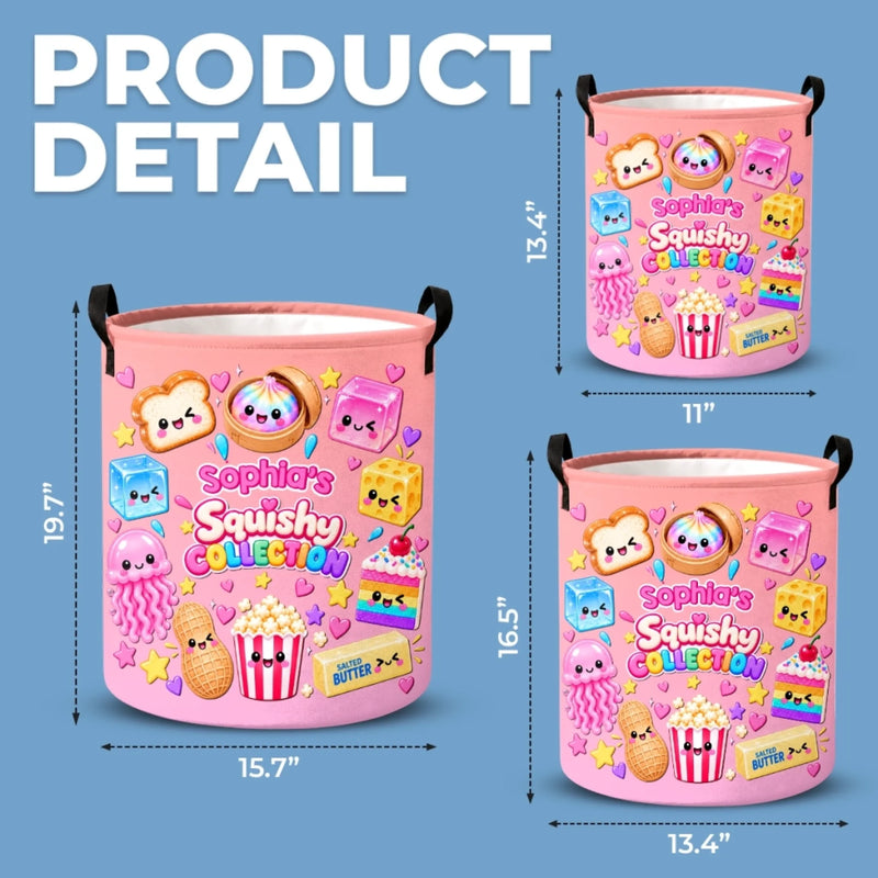 Custom Squishy Collection Kids Gifts - Personalized Storage Basket - Squish More Worry Less
