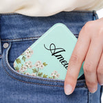 Custom Purple Floral Name Gifts - Personalized Compact Mirror - Blooming With Beauty